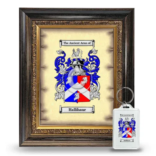 Hallihane Framed Coat of Arms and Keychain - Heirloom