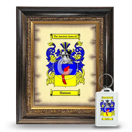 Haman Framed Coat of Arms and Keychain - Heirloom