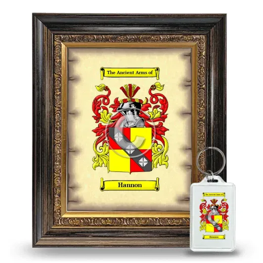 Hannon Framed Coat of Arms and Keychain - Heirloom
