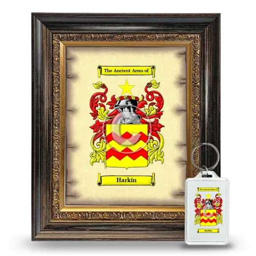 Harkin Framed Coat of Arms and Keychain - Heirloom