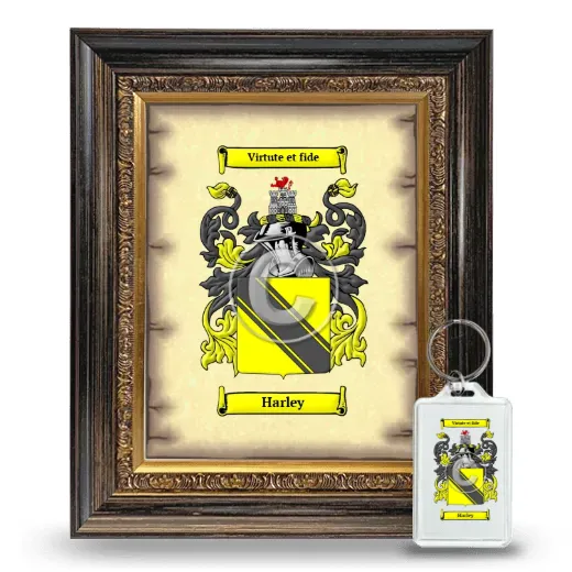 Harley Framed Coat of Arms and Keychain - Heirloom