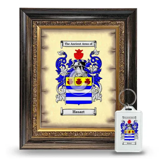 Hasart Framed Coat of Arms and Keychain - Heirloom