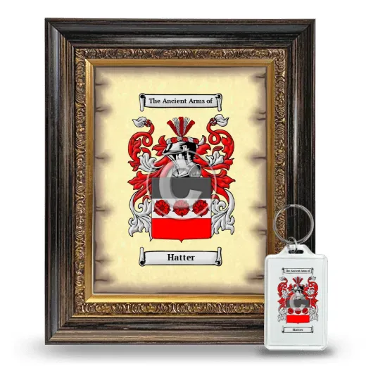 Hatter Framed Coat of Arms and Keychain - Heirloom