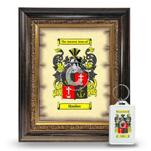 Hauber Framed Coat of Arms and Keychain - Heirloom