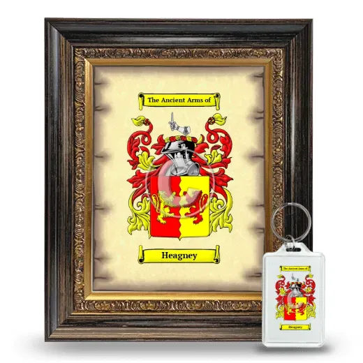 Heagney Framed Coat of Arms and Keychain - Heirloom