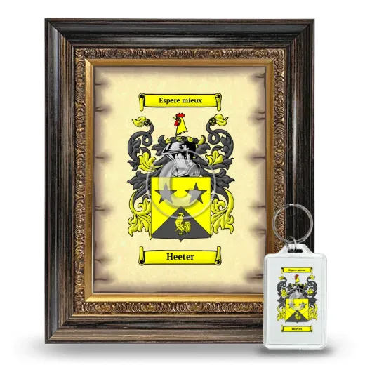 Heeter Framed Coat of Arms and Keychain - Heirloom