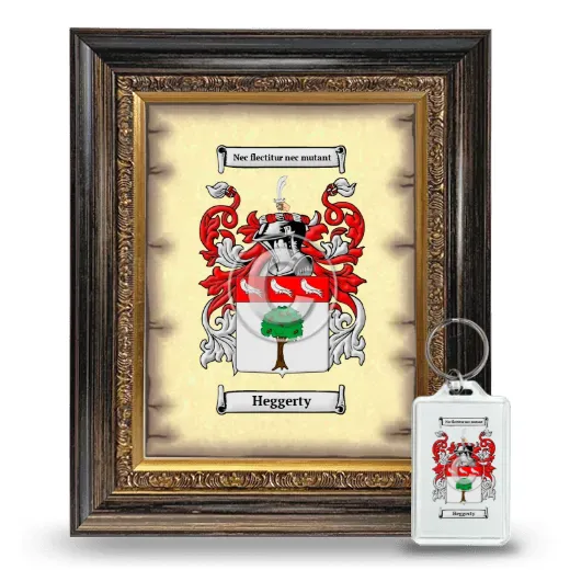 Heggerty Framed Coat of Arms and Keychain - Heirloom