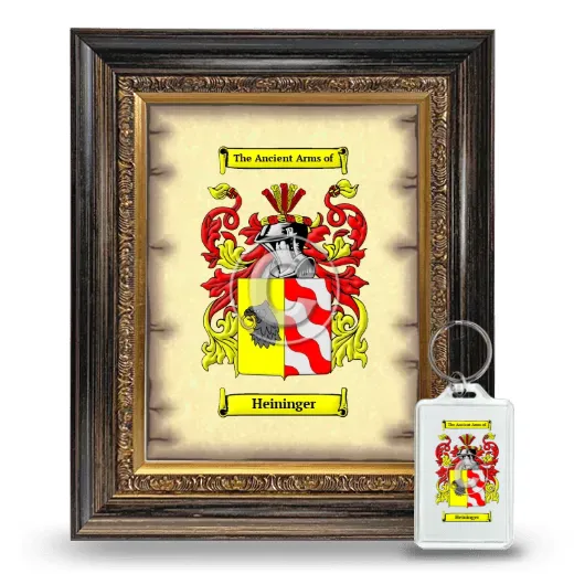 Heininger Framed Coat of Arms and Keychain - Heirloom