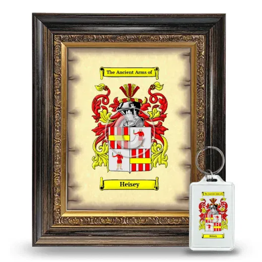 Heisey Framed Coat of Arms and Keychain - Heirloom