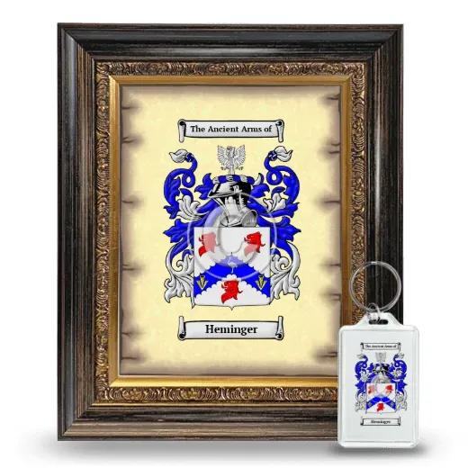 Heminger Framed Coat of Arms and Keychain - Heirloom