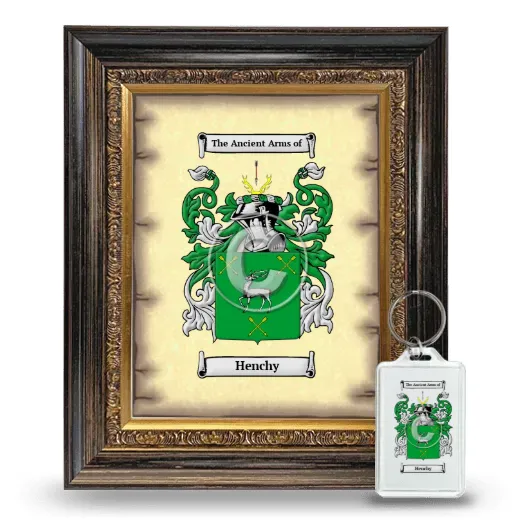 Henchy Framed Coat of Arms and Keychain - Heirloom
