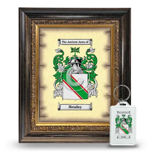 Henday Framed Coat of Arms and Keychain - Heirloom