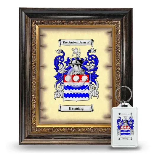 Henning Framed Coat of Arms and Keychain - Heirloom