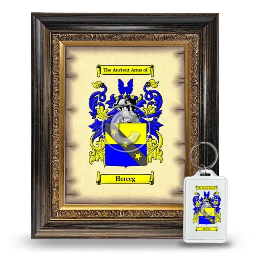 Herceg Framed Coat of Arms and Keychain - Heirloom