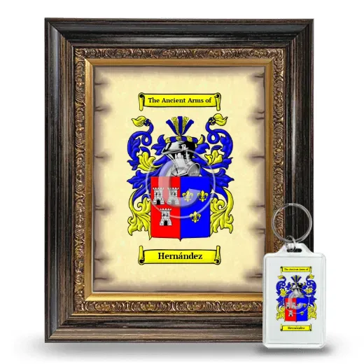 Hernández Framed Coat of Arms and Keychain - Heirloom