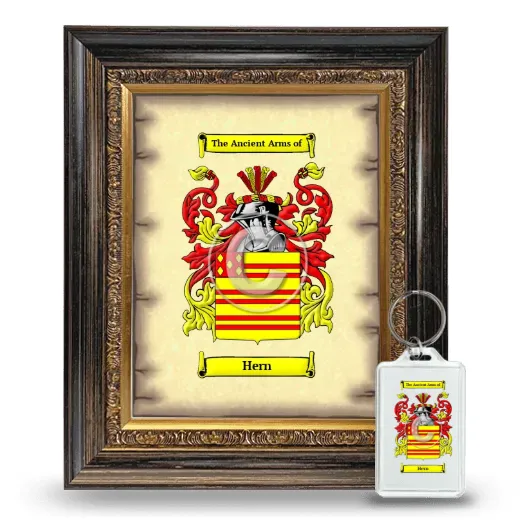 Hern Framed Coat of Arms and Keychain - Heirloom