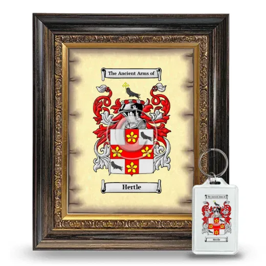 Hertle Framed Coat of Arms and Keychain - Heirloom