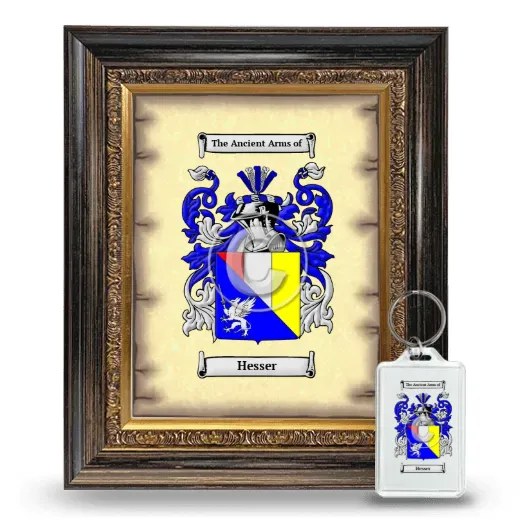 Hesser Framed Coat of Arms and Keychain - Heirloom