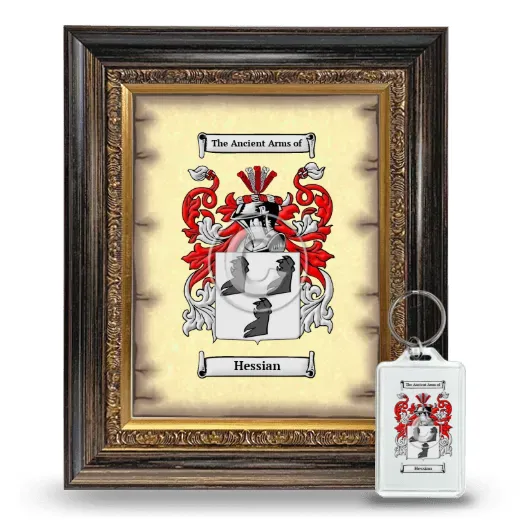 Hessian Framed Coat of Arms and Keychain - Heirloom