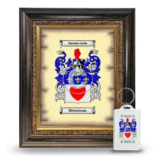 Hewatson Framed Coat of Arms and Keychain - Heirloom