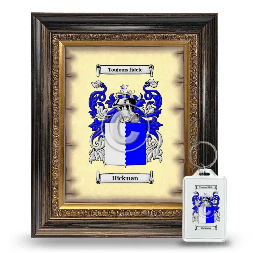 Hickman Framed Coat of Arms and Keychain - Heirloom