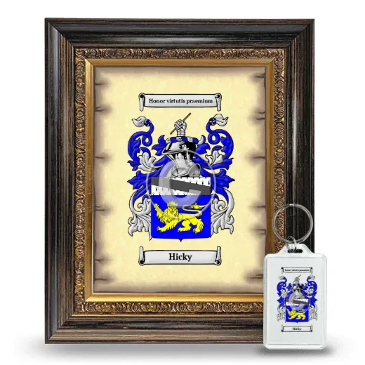 Hicky Framed Coat of Arms and Keychain - Heirloom