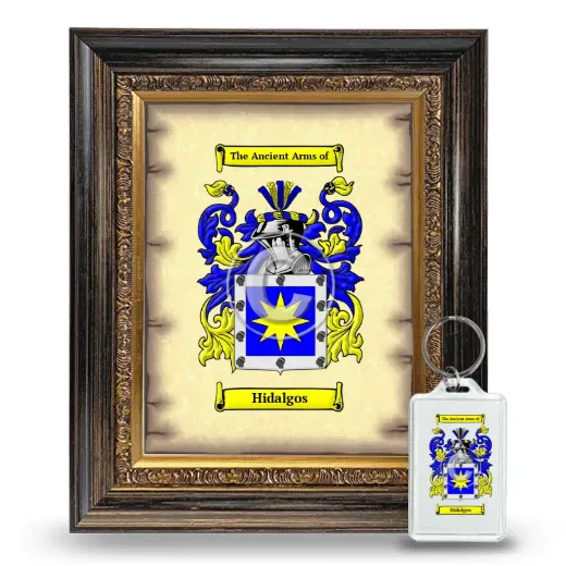 Hidalgos Framed Coat of Arms and Keychain - Heirloom