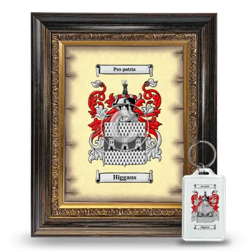 Higgans Framed Coat of Arms and Keychain - Heirloom