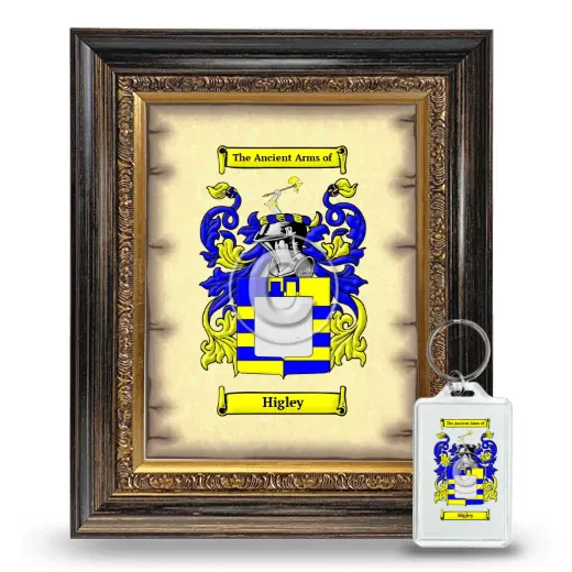 Higley Framed Coat of Arms and Keychain - Heirloom