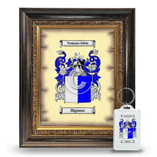 Higman Framed Coat of Arms and Keychain - Heirloom