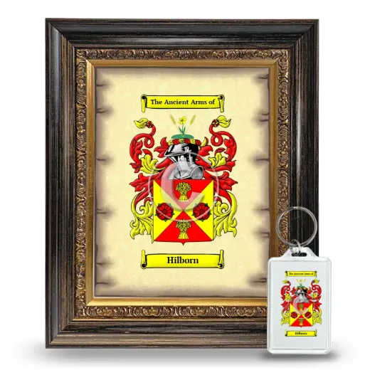 Hilborn Framed Coat of Arms and Keychain - Heirloom