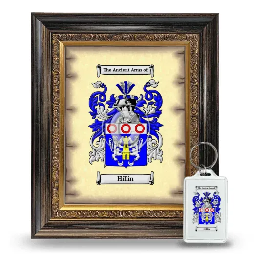Hillin Framed Coat of Arms and Keychain - Heirloom