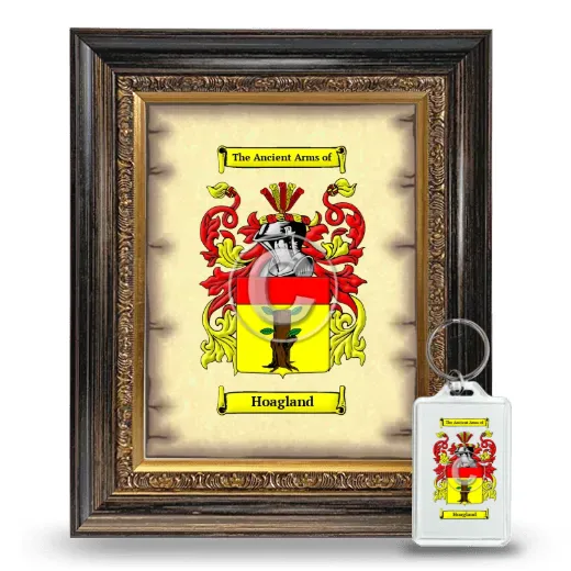 Hoagland Framed Coat of Arms and Keychain - Heirloom