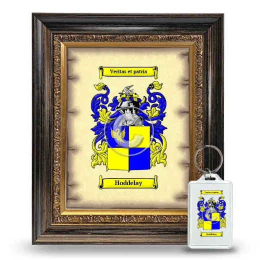Hoddelay Framed Coat of Arms and Keychain - Heirloom