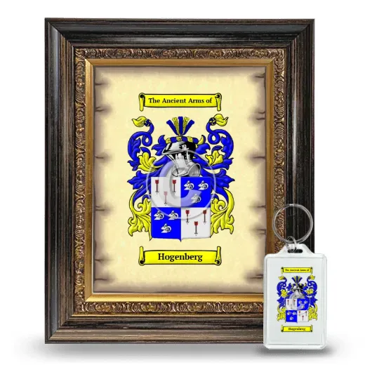 Hogenberg Framed Coat of Arms and Keychain - Heirloom