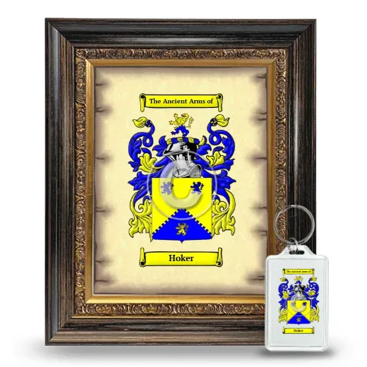 Hoker Framed Coat of Arms and Keychain - Heirloom
