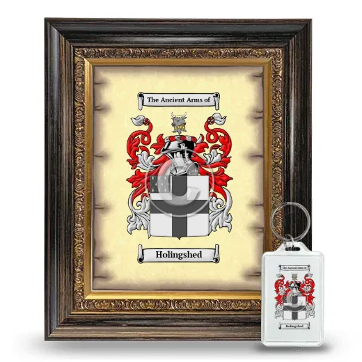 Holingshed Framed Coat of Arms and Keychain - Heirloom