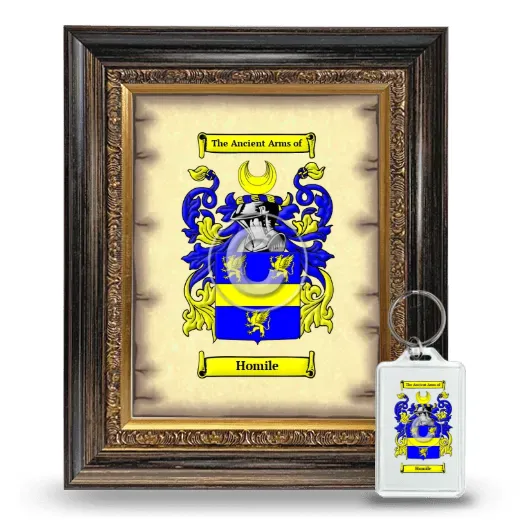 Homile Framed Coat of Arms and Keychain - Heirloom