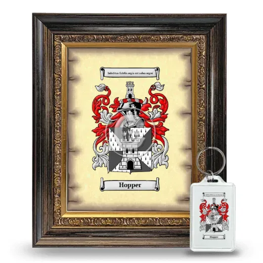 Hopper Framed Coat of Arms and Keychain - Heirloom