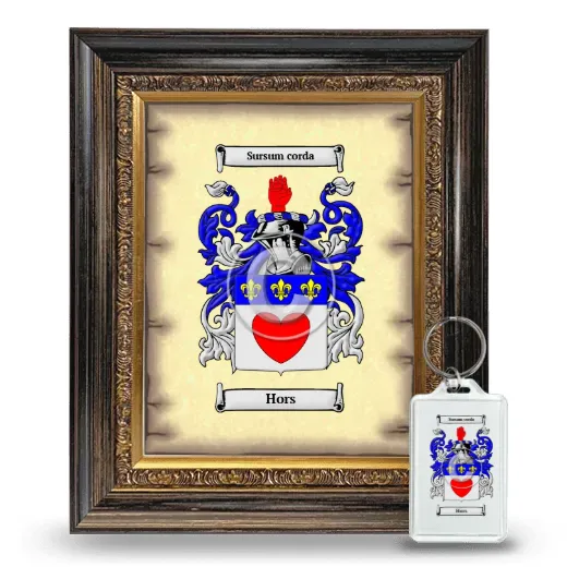 Hors Framed Coat of Arms and Keychain - Heirloom