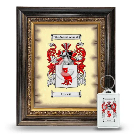 Horvát Framed Coat of Arms and Keychain - Heirloom