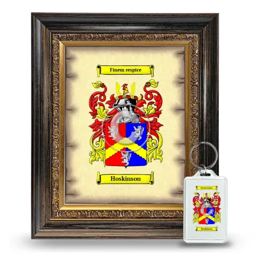Hoskinson Framed Coat of Arms and Keychain - Heirloom