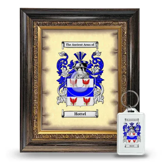 Hottel Framed Coat of Arms and Keychain - Heirloom