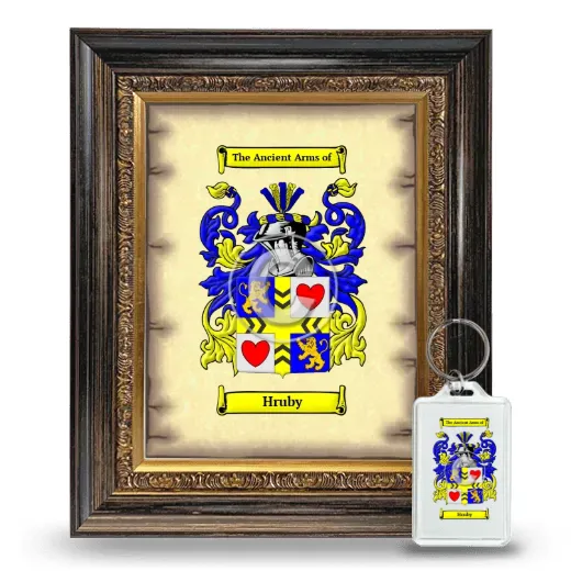 Hruby Framed Coat of Arms and Keychain - Heirloom