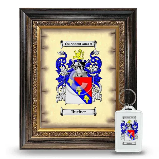 Huefner Framed Coat of Arms and Keychain - Heirloom