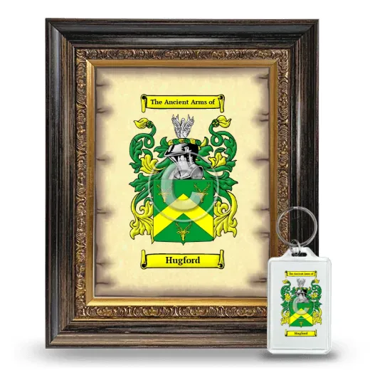 Hugford Framed Coat of Arms and Keychain - Heirloom