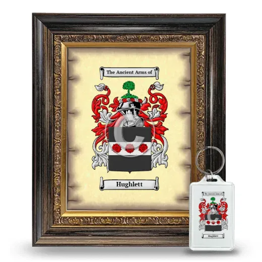 Hughlett Framed Coat of Arms and Keychain - Heirloom