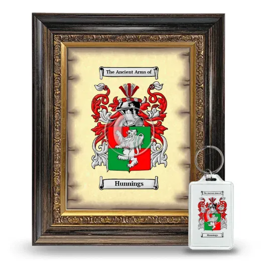 Hunnings Framed Coat of Arms and Keychain - Heirloom