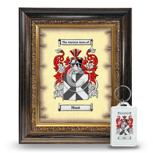 Hunt Framed Coat of Arms and Keychain - Heirloom