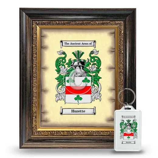 Hurette Framed Coat of Arms and Keychain - Heirloom